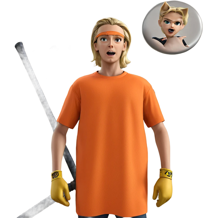 blonde boy with bat gloves emoji