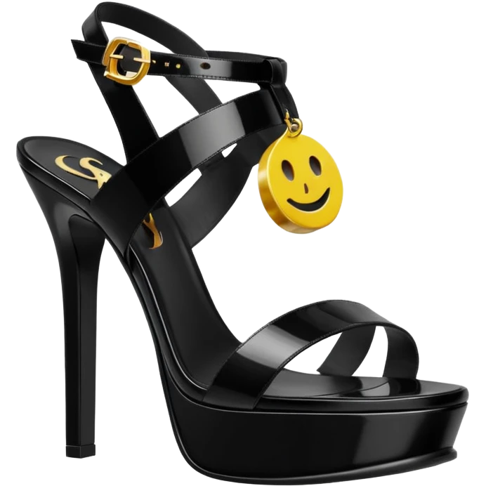 Ysl heel sandal TRIBUTE PLATFORM SANDAL black PATENT LEATHER emoji emoji