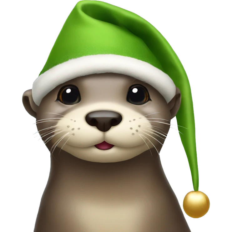 Otter in an elf hat  emoji