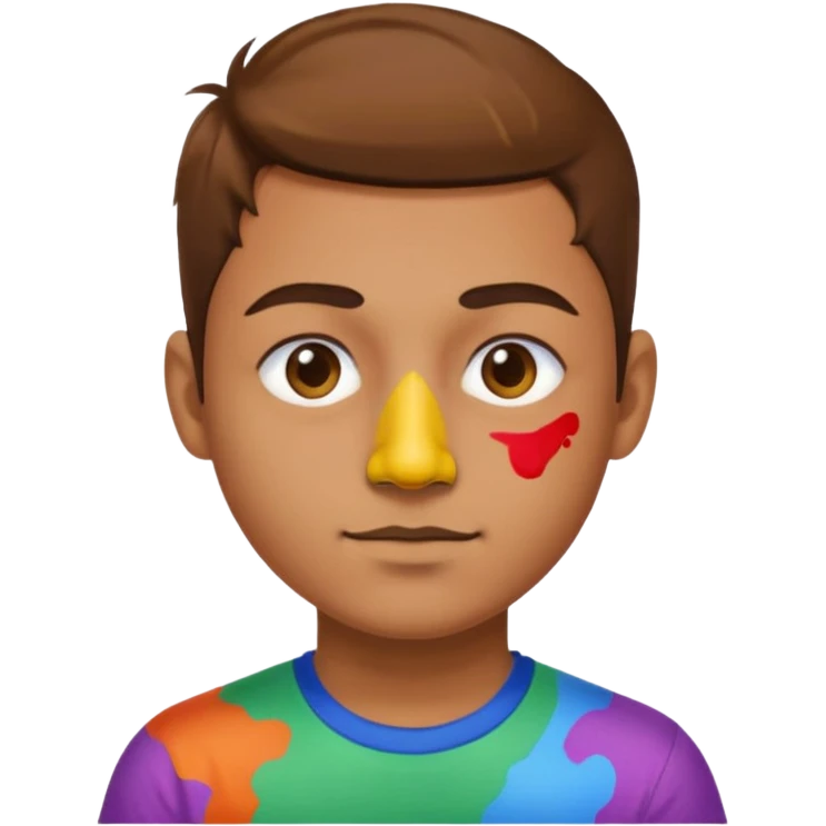 Paint on only nose, half body. emoji