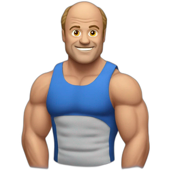 gerry scotti with muscle emoji