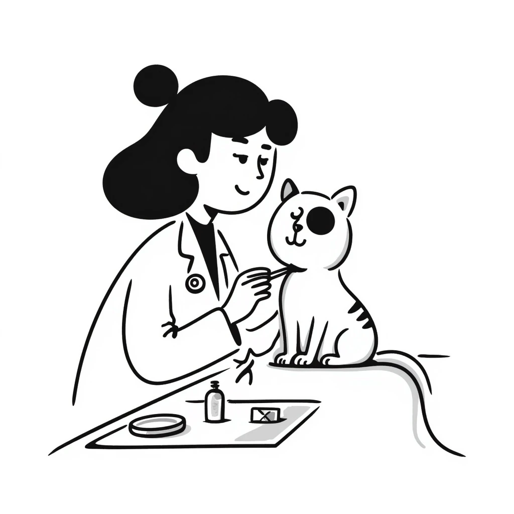veterinarian examining a cat emoji