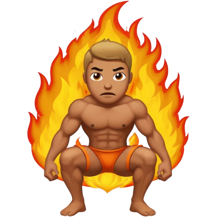 Man peeing fire emoji