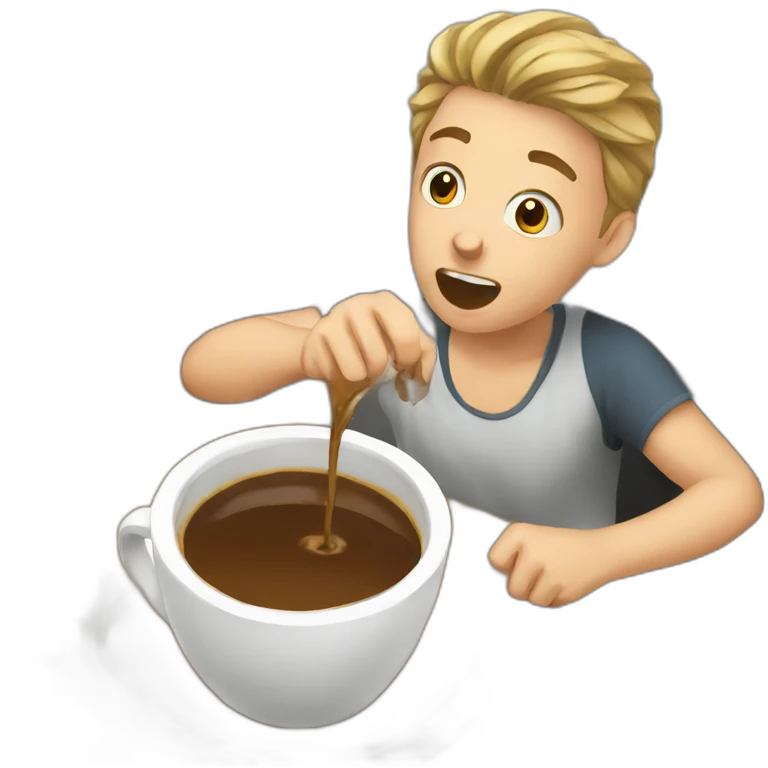 student spilling coffee emoji