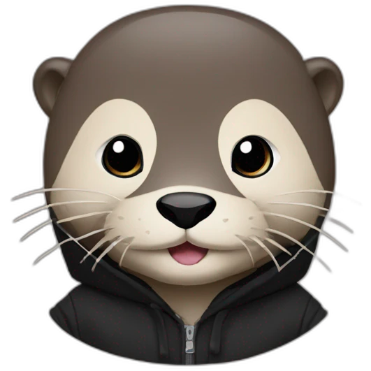 otter in black adidas hoodie emoji