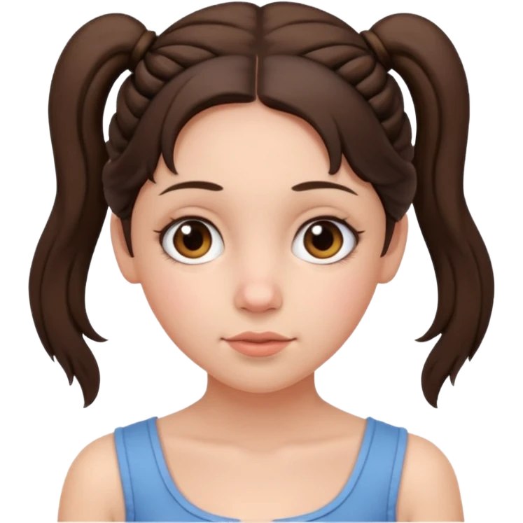 brunette women naked. pigtails emoji