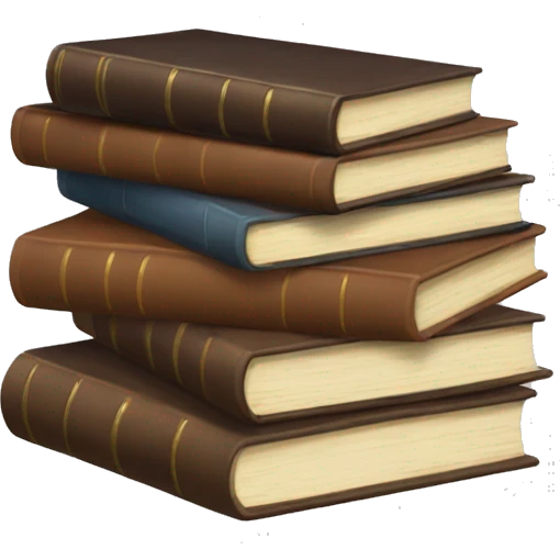 brown set of books on top of each other  emoji