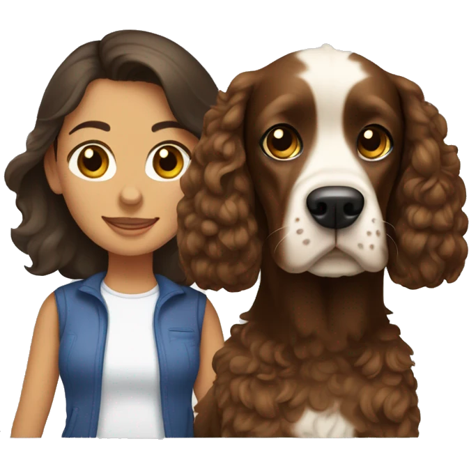 Brunette and cocker spaniel  emoji