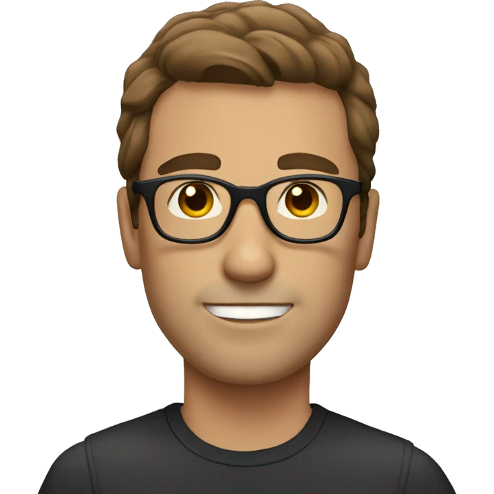 Man with Brown hair and Glases  emoji