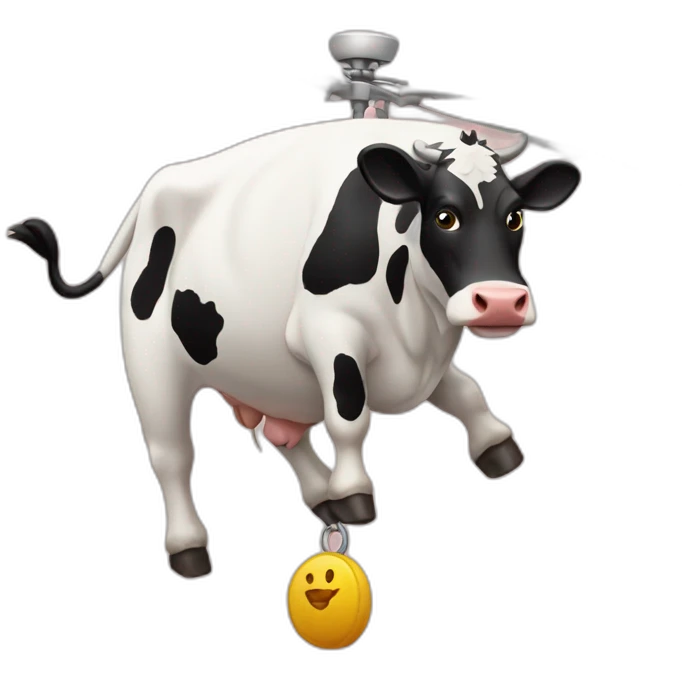 Cow-dangling-from-helicopter emoji