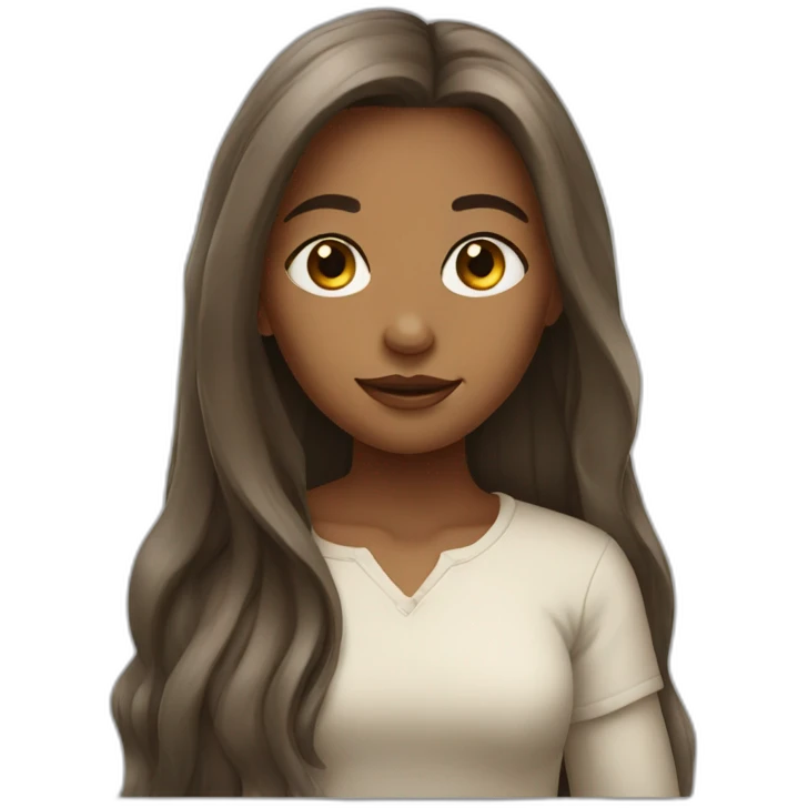 Shaten girl with long hair emoji