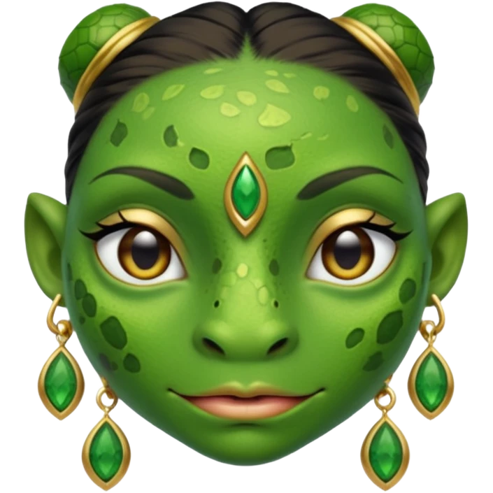 ancient amphibian woman with earrring emoji