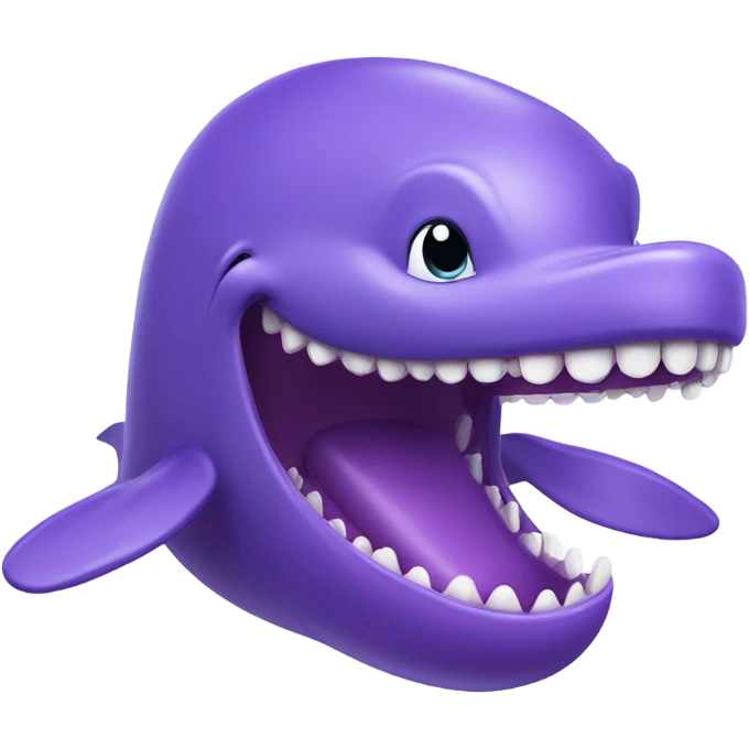 purple whale swimming with open mouth emoji