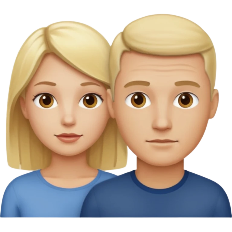 Two blonde women and a man with skin head  emoji