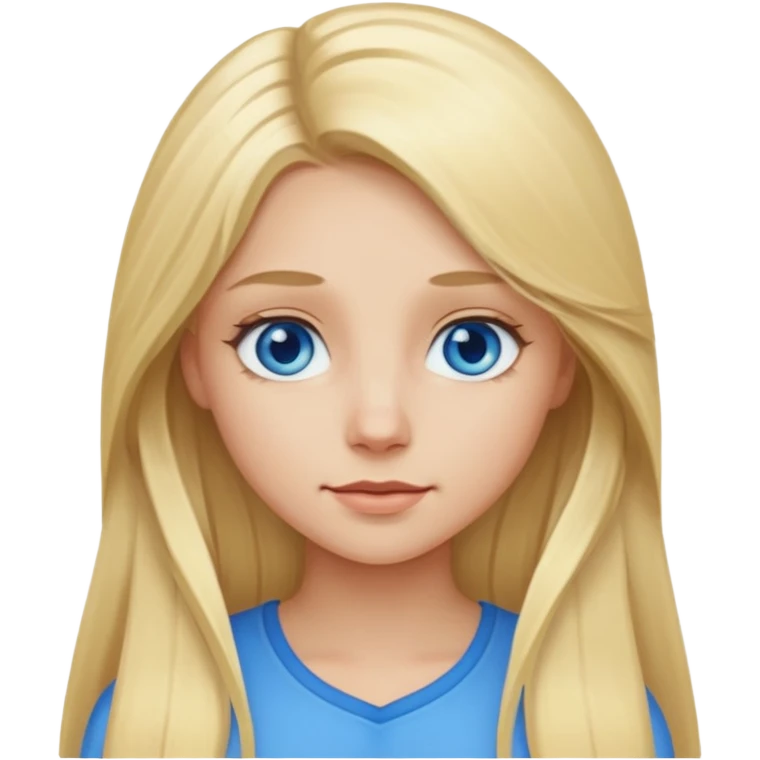 blonde girl long hair blue eyes emoji
