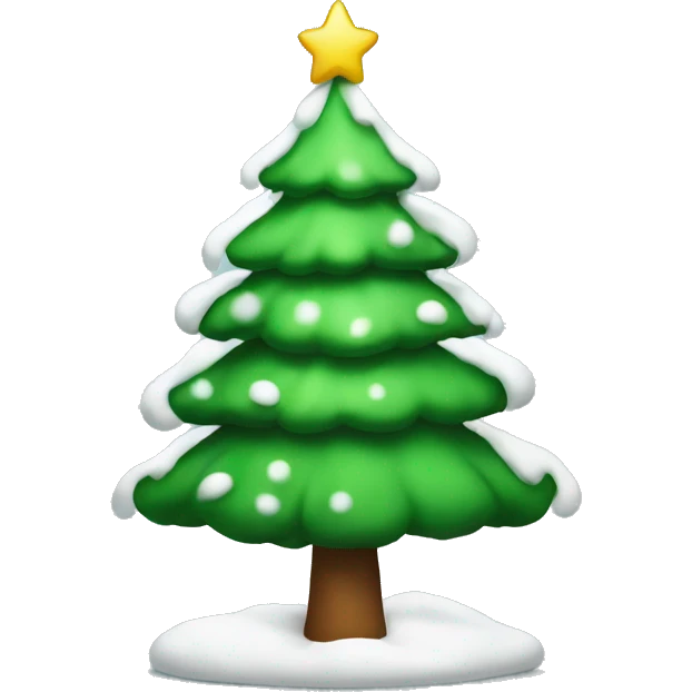 Christmas tree with white snow emoji