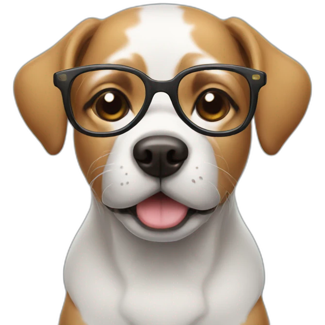 Dog with glasses emoji