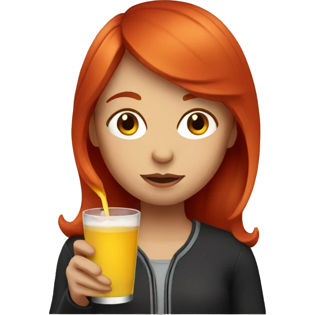 Red head girl drinking emoji