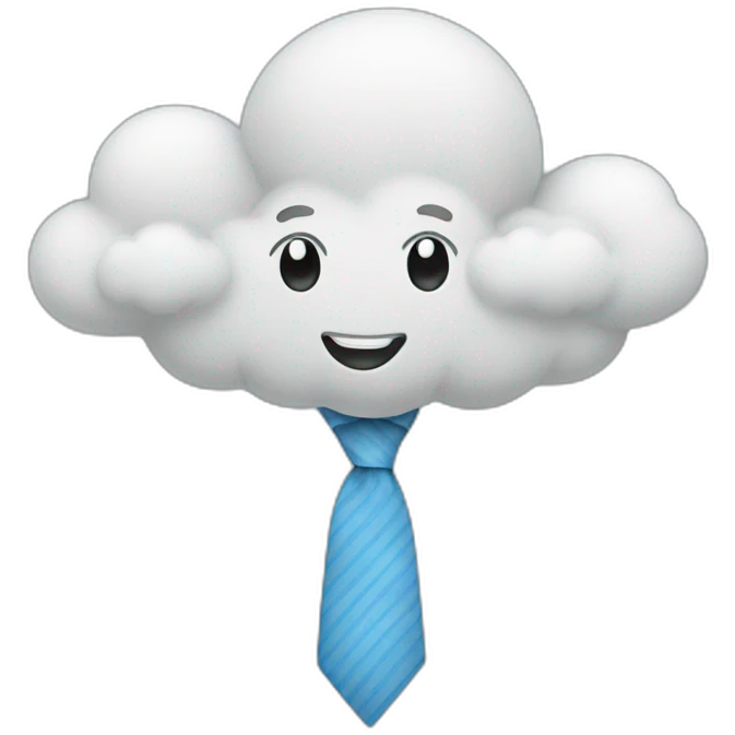cheerful cloud in a tie emoji