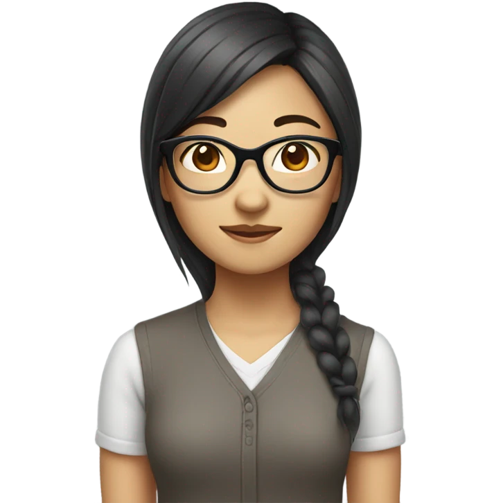 asian girl with glasses emoji