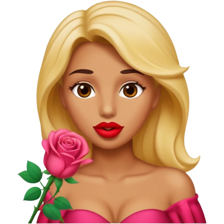 Big dildo inside a women’s magical mouth with nice rose petal shapes lips  emoji