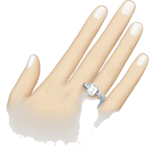 White Hand with engagement ring on  emoji