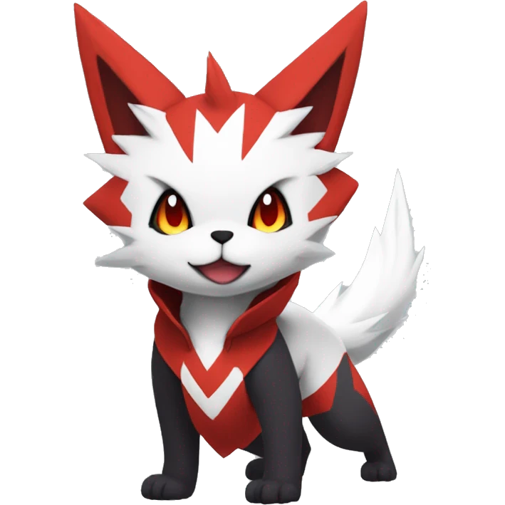 Black Cool Edgy Anthro Zangoose Litten Fakémon  with White and Red Edgy markings emoji
