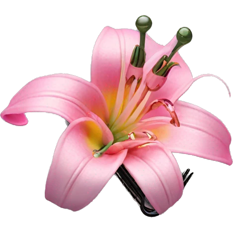 hair claw/clip with pink lily ( accessory)  emoji