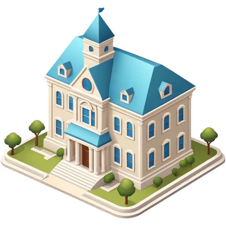 Art Museum exterior, isometric dollhouse-style, realistic emoji