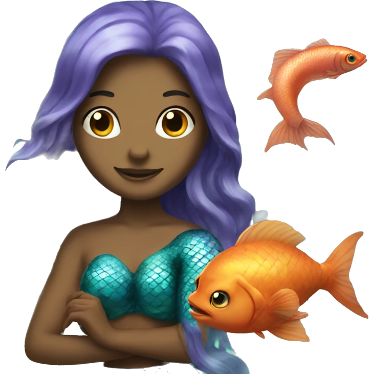Mermaid and fish emoji