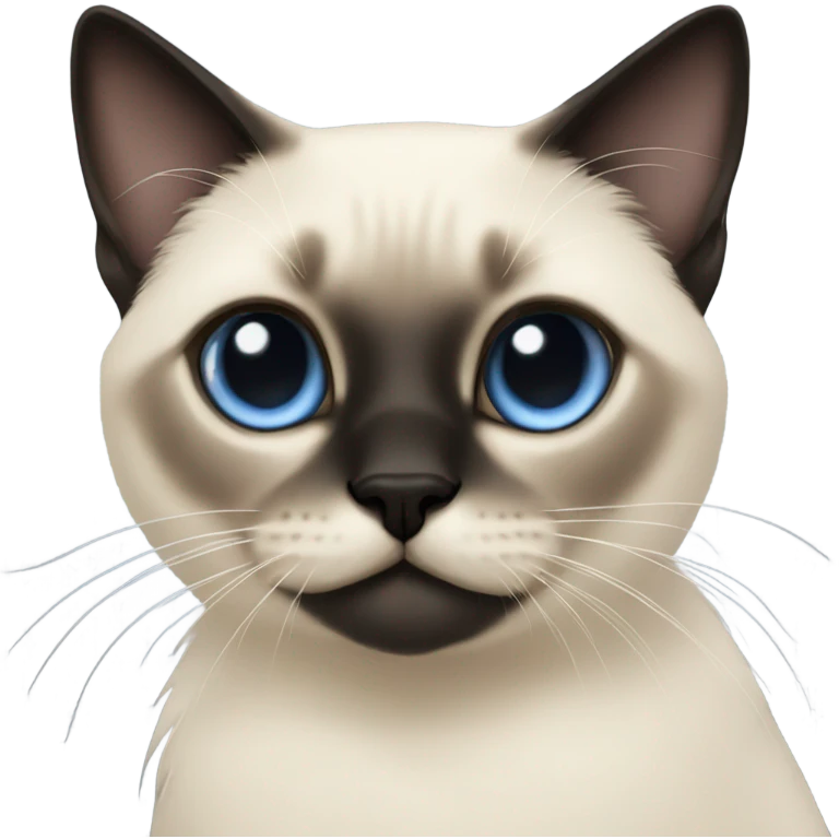 Siamese cat long hair cute black  emoji