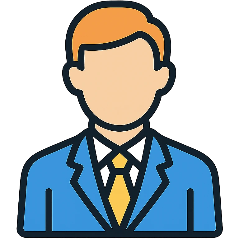 businessman in a suit, color outline icon style emoji