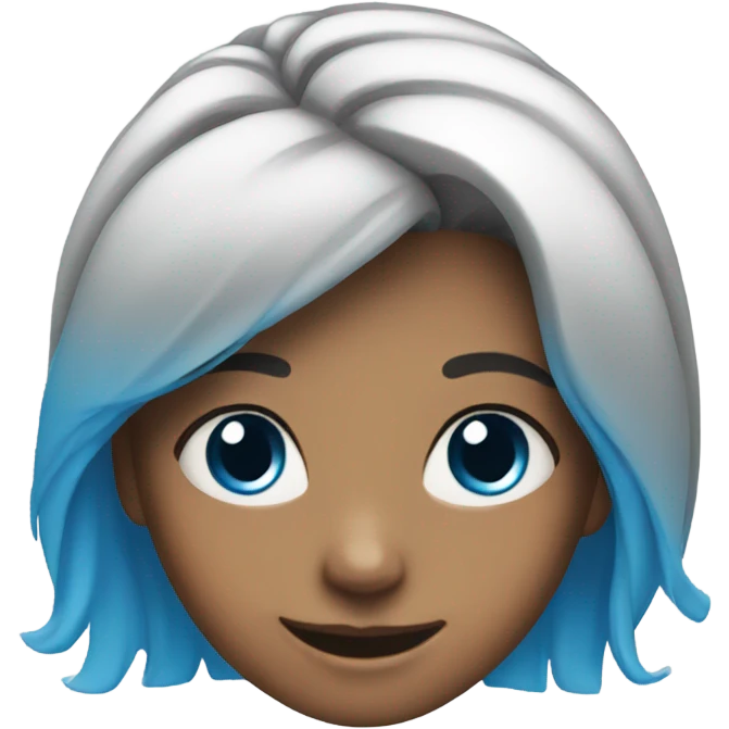 smiling girl with blue features emoji