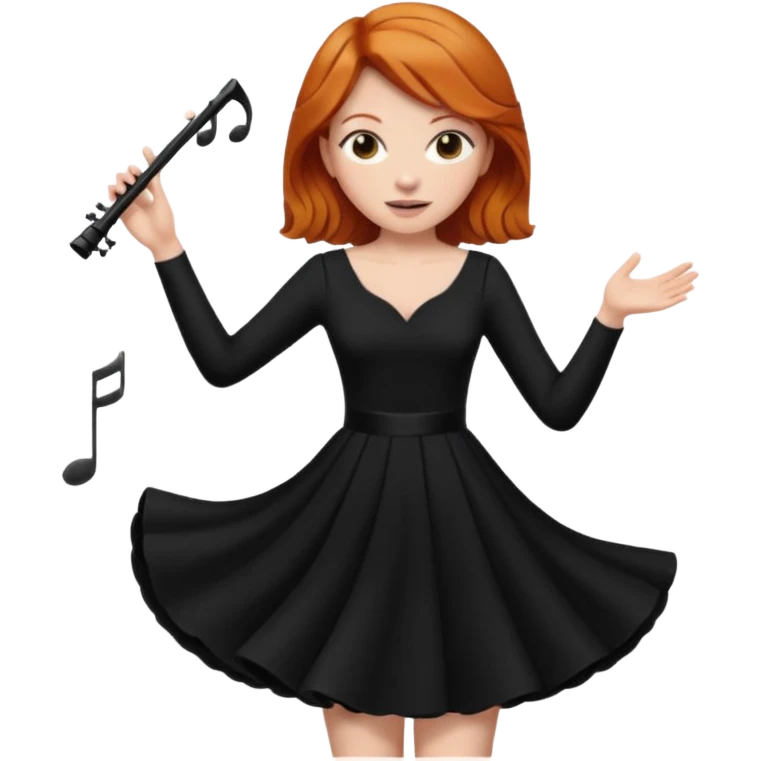 Ginger haired female conducting music emoji