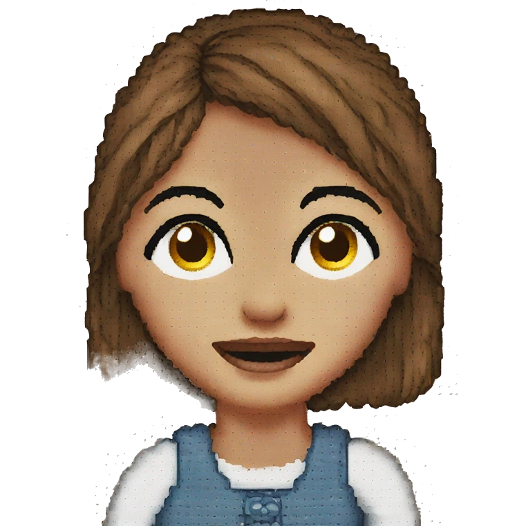 A girl Cross stitching emoji