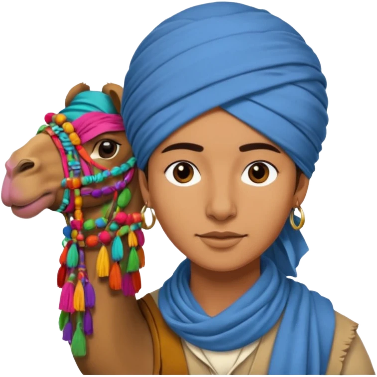 Desert Nomad Traveler with camel emoji