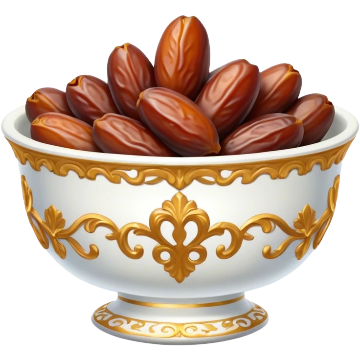 Bowl of dates in rococo style emoji