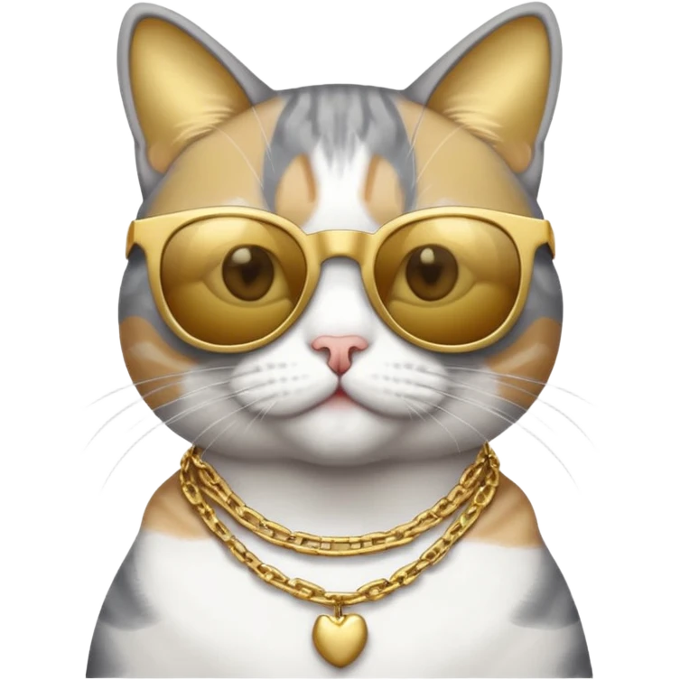 Rengi gri beyaz olaolan rapci kedi emoji