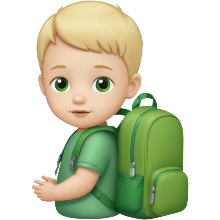 baby baby wear green backpack emoji