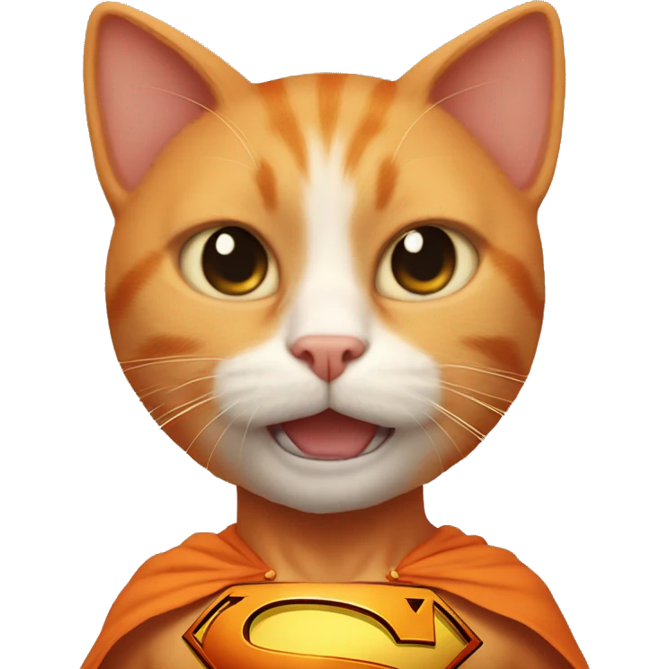 orange cat buff super man  emoji