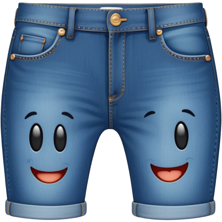 Cute jeans with face emoji