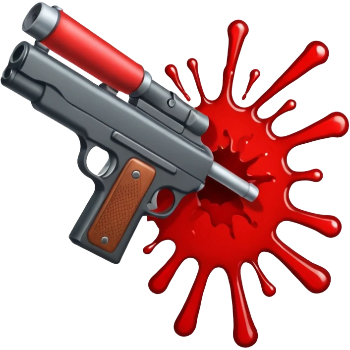 gunshots with red blood around emoji