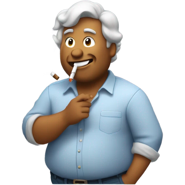 Fat man smoking emoji