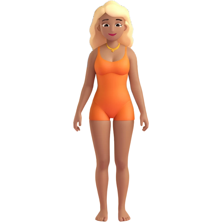 blonde woman with light brown skin, with the Atalaia Beach arches (Aracaju-SE, Brazil) in the background emoji