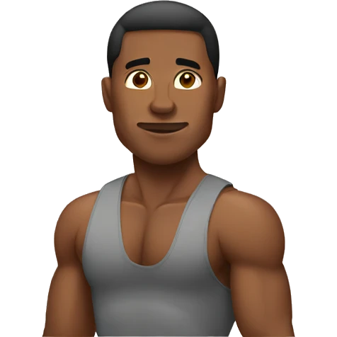 African American Guy with muscles emoji