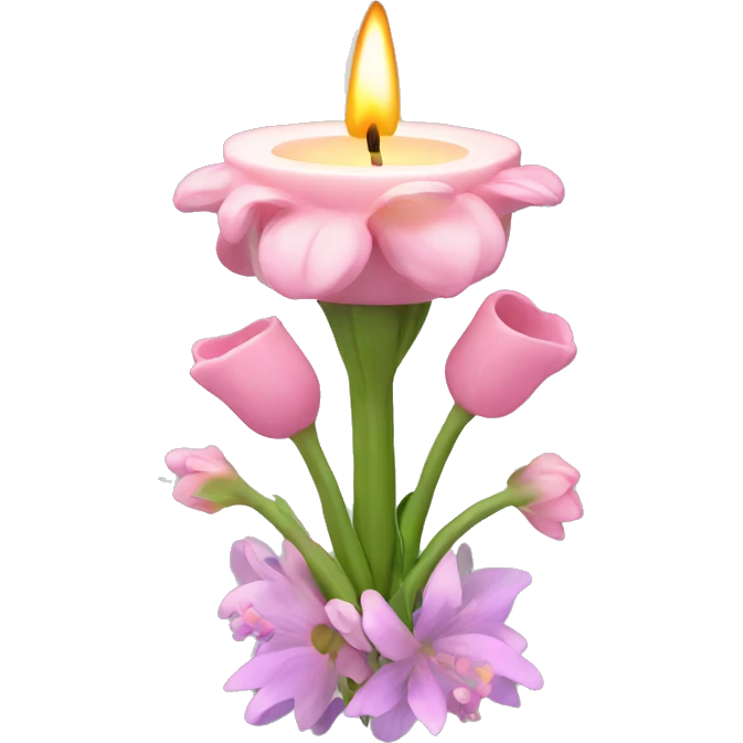 Spring candle with flowers  emoji