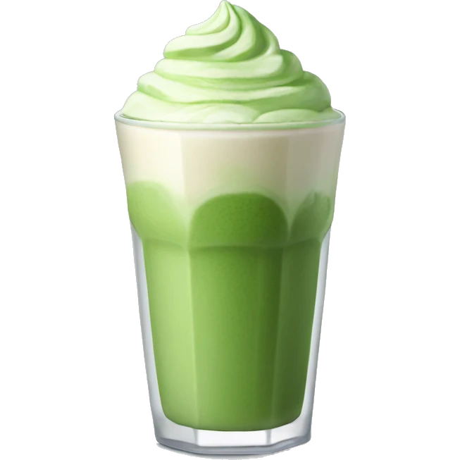 Matcha latte with ice in a tall glass emoji