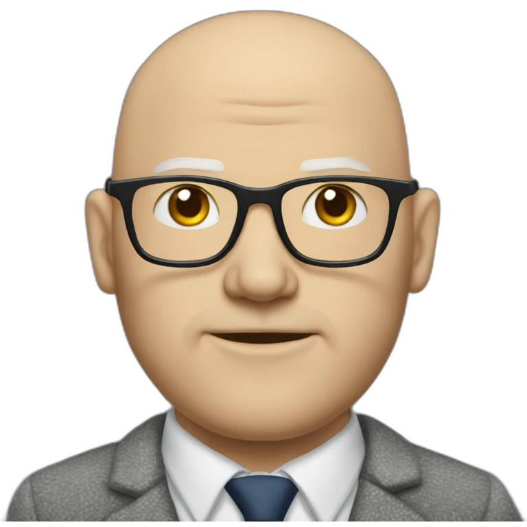 Mark Proksch with glasses,tie and sweater emoji
