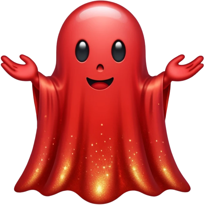 red glitter ghost emoji