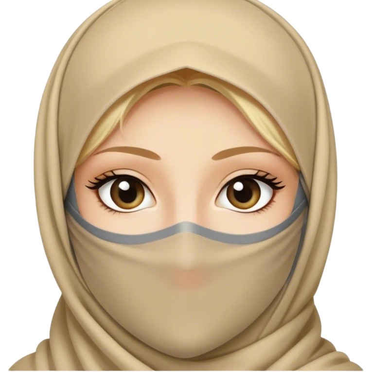 Blond girl wearing niqab long eyelashes  emoji
